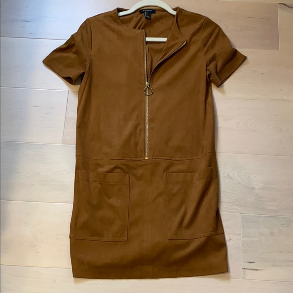 Brown suede dress